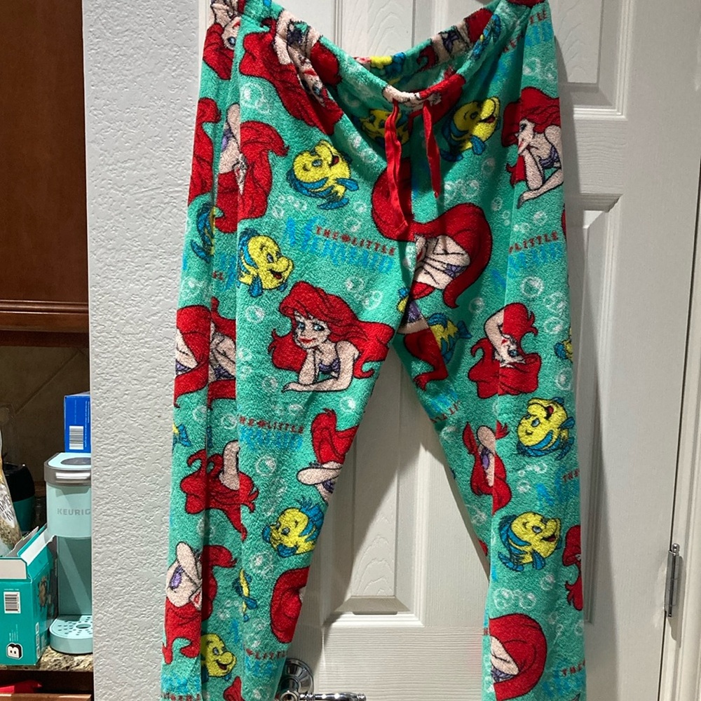 Disney Little Mermaid Woman’s Pajama Pants - Red and Blue